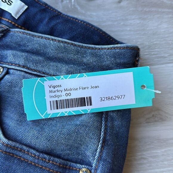 VIGOSS Marley midrise flare Jean indigo stitch fix size 00‎ NWT - Picture 4 of 6